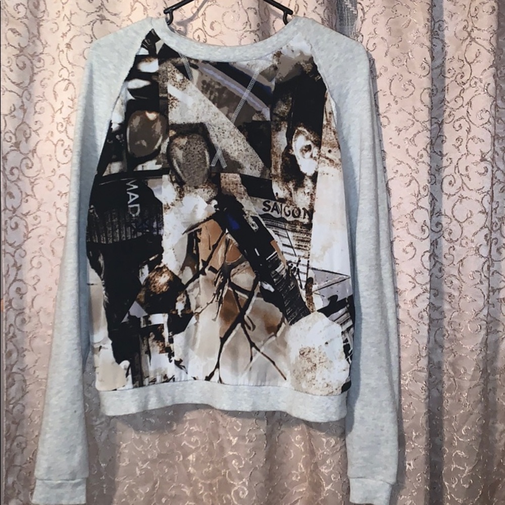 Cute gray and printed long sleeve